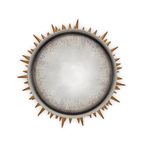 Celestial Convex Mirror in Grey & Gold Large