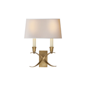 Cross Bouillotte Small Sconce in Antique Burnished Brass
