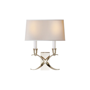 Cross Bouillotte Small Sconce in Polished Nickel