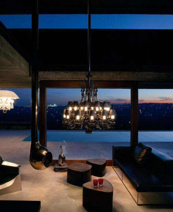 Zenith Black Chandelier 24L