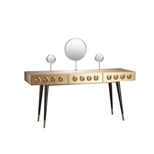 Gold Vanity Table with Mirror
