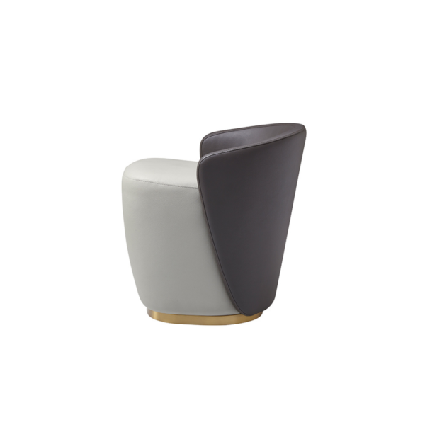 Stainless steel PU Pouf. Brushed Champagne Gold