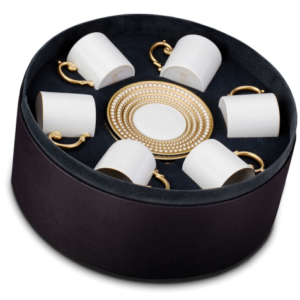 Perlee Plated Cup & Saucer Gift BoxSet of 6