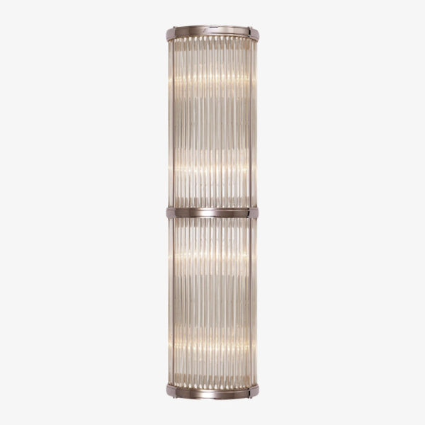 Allen Medium Linear Sconce (Polished Nickel and Glass Rods)
