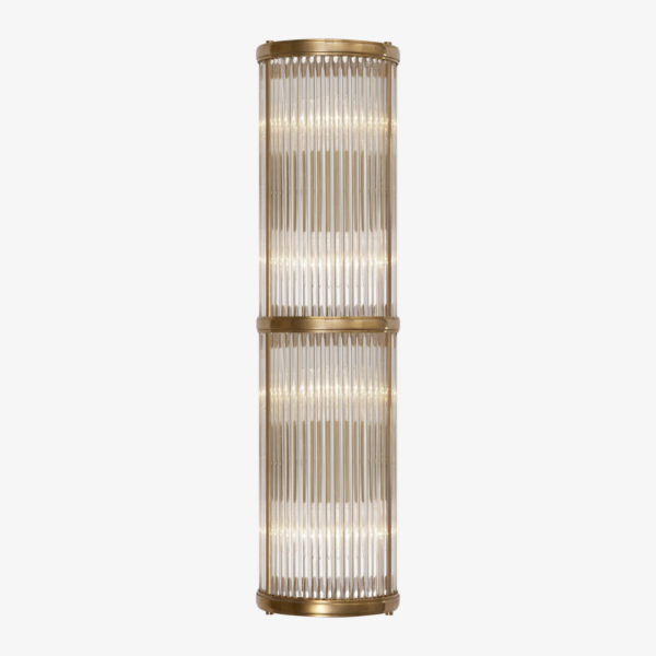 Allen Medium Linear Sconce (Natural Brass and Glass Rods)