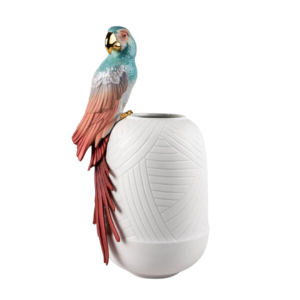 Macaw Bird Vase (Red)