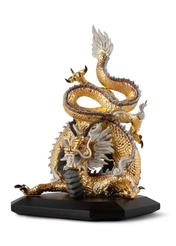 Protective Dragon Sculpture Gold. Limited Edition
