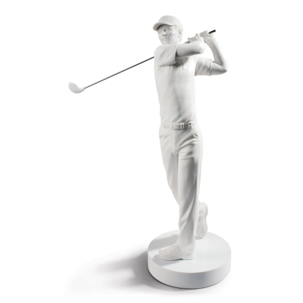 Golf Champion Man White Figurine