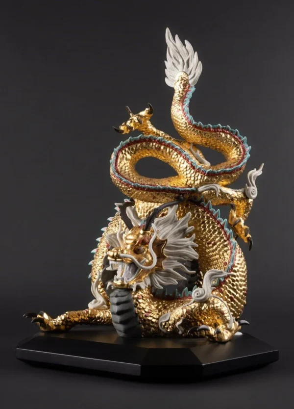 Protective Dragon Sculpture Gold. Limited Edition