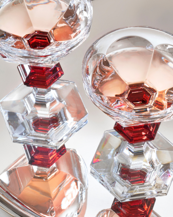 Harcourt Red Knob Glass X2 Set of 2