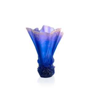 Large Midnight Blue Gilded Draped Vase Croisiere (Limited Edition of 99)