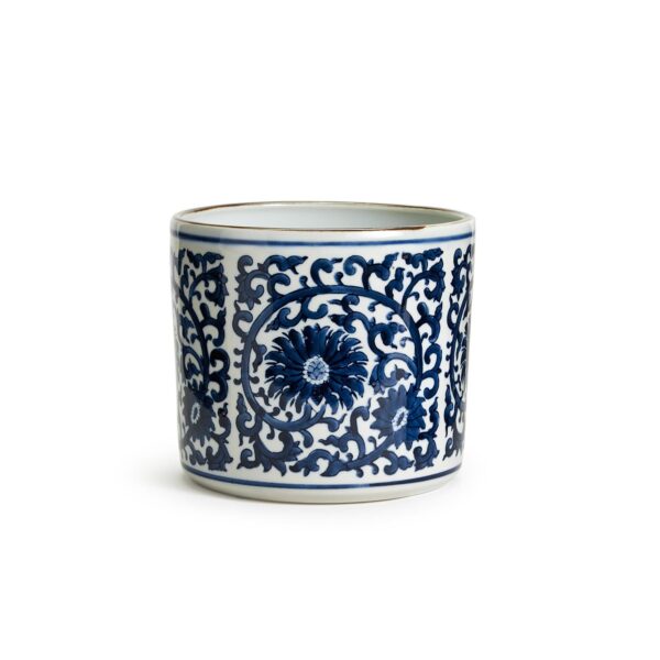 Two's Company - Blue & White Lotus Flower Vase/Pl