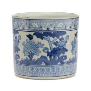 Two's Company - Blue & White Garden Scene Vase/Planter