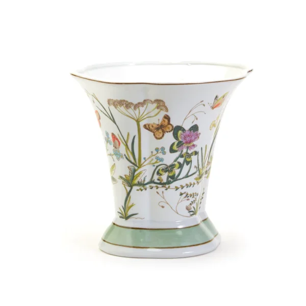 Two's Company - Butterfly Garden Flared Vase / Cachepot