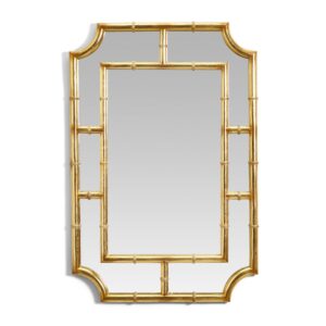 Two's Company - Golden Bamboo Wall Mirror