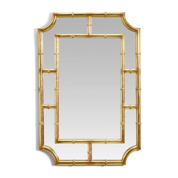 Two's Company - Golden Bamboo Wall Mirror