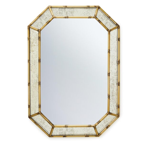 Two's Company - Golden Bamboo Wall Mirror