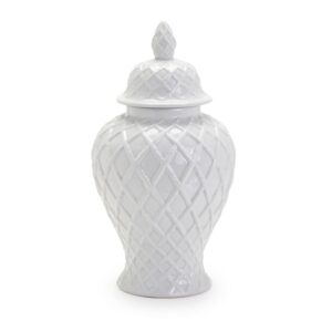Two's Company - Faux Bamboo Fretwork Decorative Temple Jar