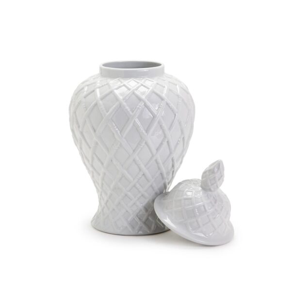 Two's Company - Faux Bamboo Fretwork Decorative Temple Jar
