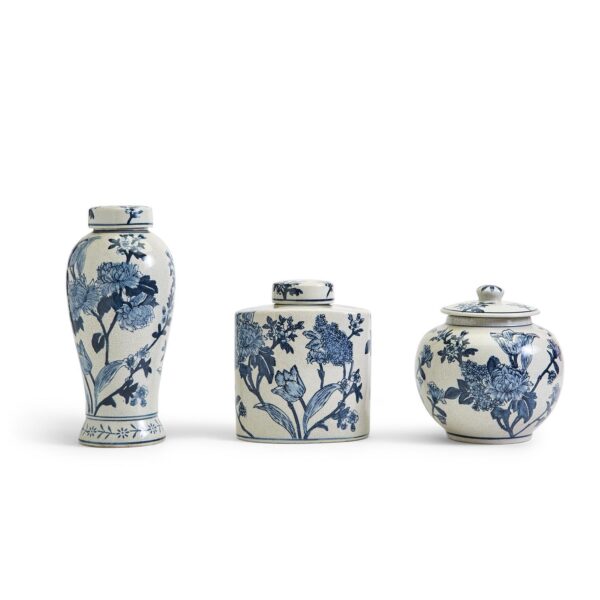 Two's Company - Japanese Blossom Blue Set of 3 Vases