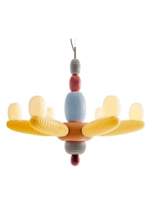 Soft Blown Chandelier. Yellow (CE/UK)