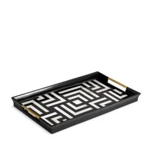 Dedale black & white tray – large
