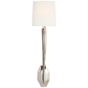 Ruhlmann Single Sconce in Polished Nickel with Linen Shade