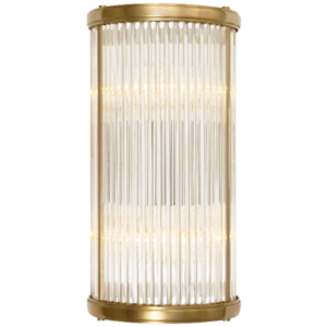220 Volt Allen Small Linear Sconce in Natural Brass