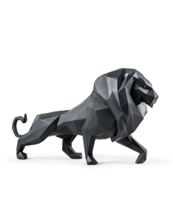 Lion Sculpture. Matte Black