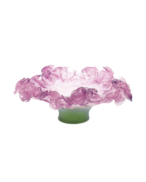 Roses Pink Footed Bowl