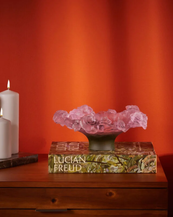 Roses Pink Footed Bowl