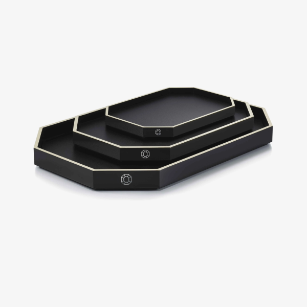 OCTOGONE TRAY LACQUER MM BLACK