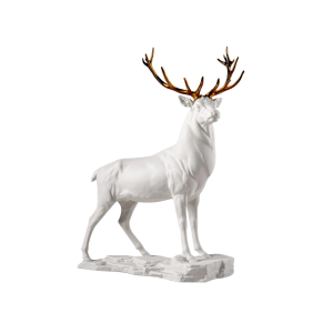 Deer Sculpture. White-copper