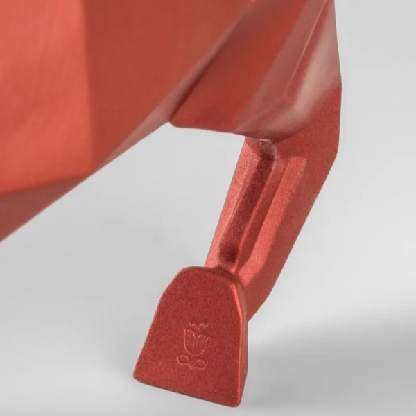 Bull Sculpture. Metallic red