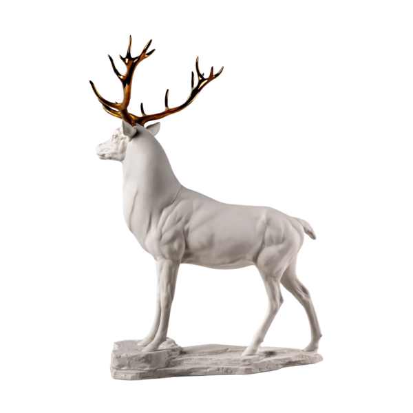 Deer Sculpture. White-copper