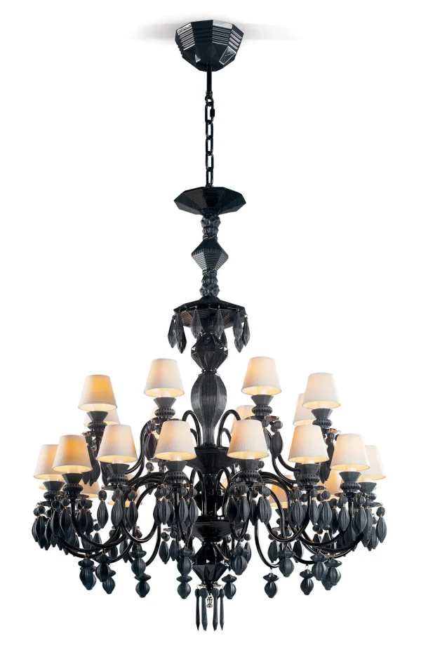 Belle de Nuit 24 Lights Chandelier. Absolute Black (CE/UK/CCC)
