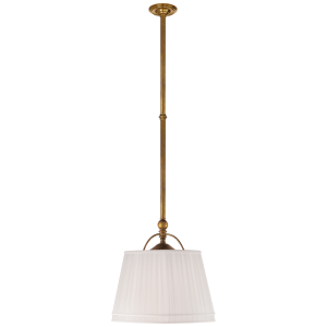 Sloane Single Shop Light in AntiqueBurnished Brass with Linen Shade