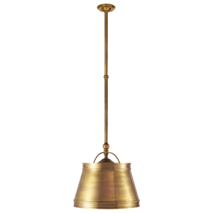 Sloane Single Shop Light in AntiqueBurnished Brass with Antique-Burnished Brass Shade