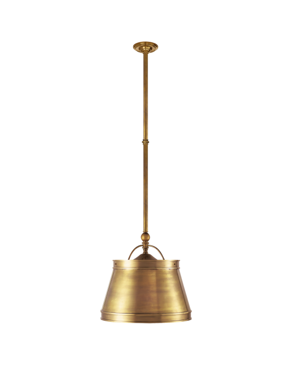 Sloane Single Shop Light in AntiqueBurnished Brass with Antique-Burnished Brass Shade