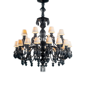Belle de Nuit 24 Lights Chandelier. Absolute Black (CE/UK/CCC)