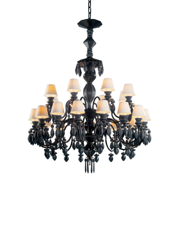Belle de Nuit 24 Lights Chandelier. Absolute Black (CE/UK/CCC)