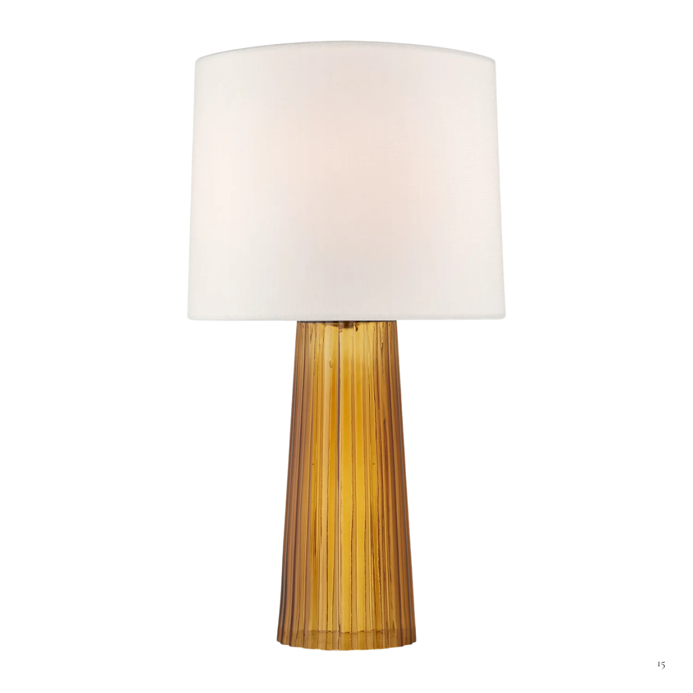 Danube Medium Table Lamp in Amber with Linen Shade