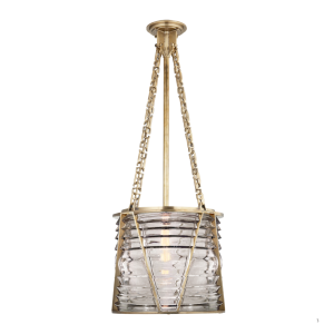 Chatham Large Lantern in Natural Brass with Clear Glass