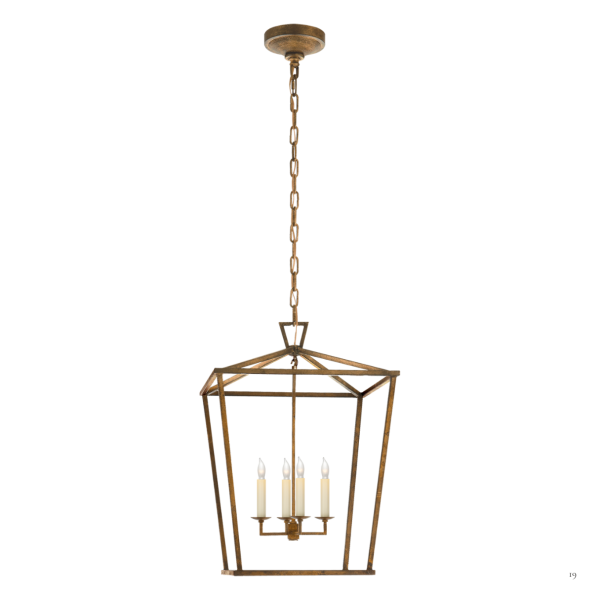 Darlana Medium Lantern in Gilded Iron