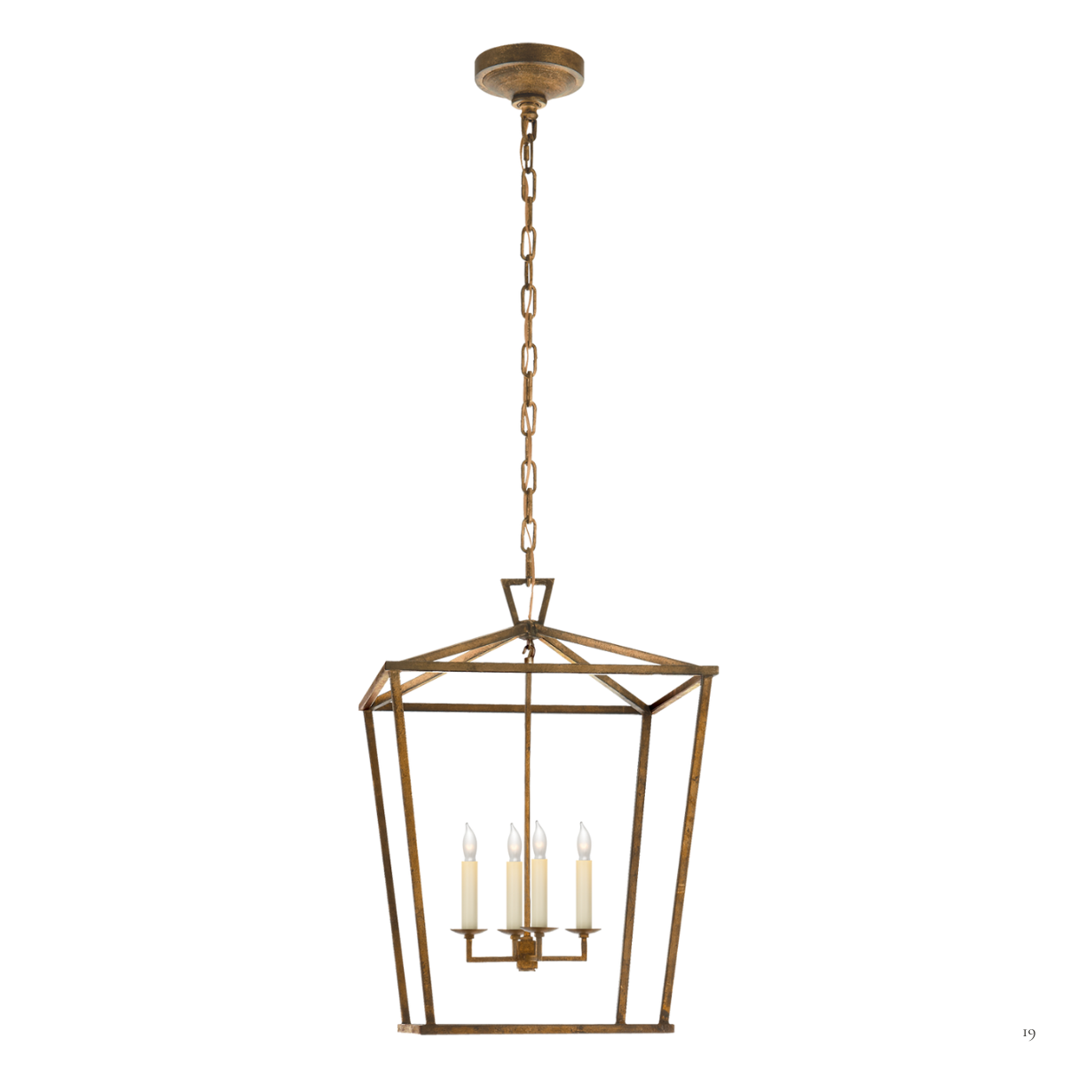 Darlana Medium Lantern in Gilded Iron