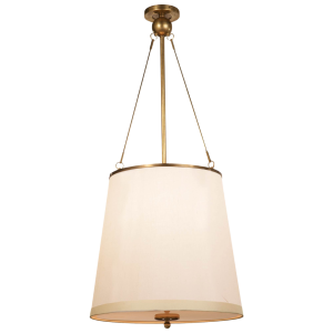 Westport Pendant in Soft Brass with Silk Shade